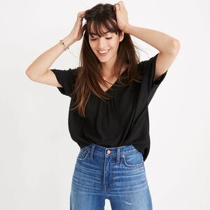 Like New Madewell True Black Rhyme Top Women’s Size Small